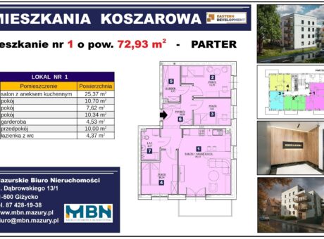 Nowe mieszkanie nr-1 w Giżycku ul. Koszarowa