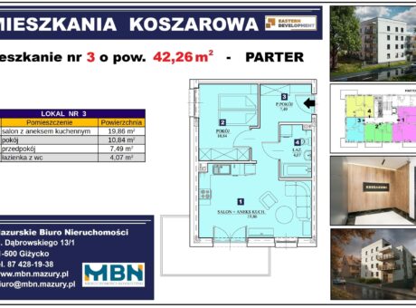 Nowe mieszkanie nr -3 w Giżycku ul. Koszarowa