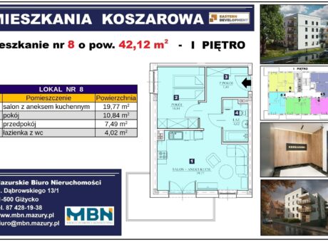 Nowe mieszkanie nr – 8 w Giżycku ul. Koszarowa