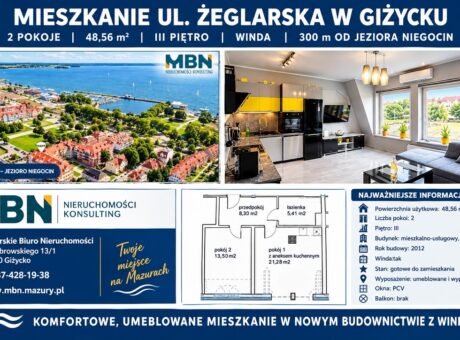 Mieszkanie w centrum Giżycka ul. Żeglarska